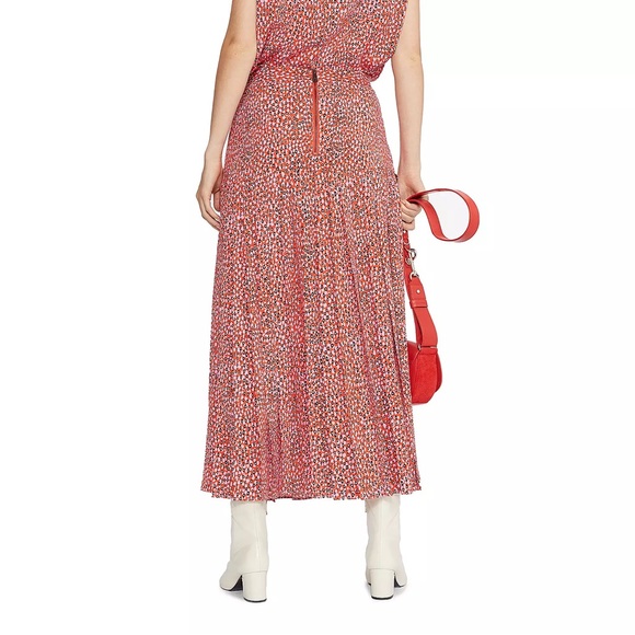 NWT Ted Baker Zandi Printed Knife Pleat Split Midi Skirt Size 6 (2XL) - Picture 6 of 12